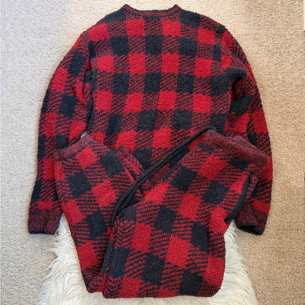 EUC SKIMS Cozy Knit Buffalo Checkered Lounge Pajama Set S/M